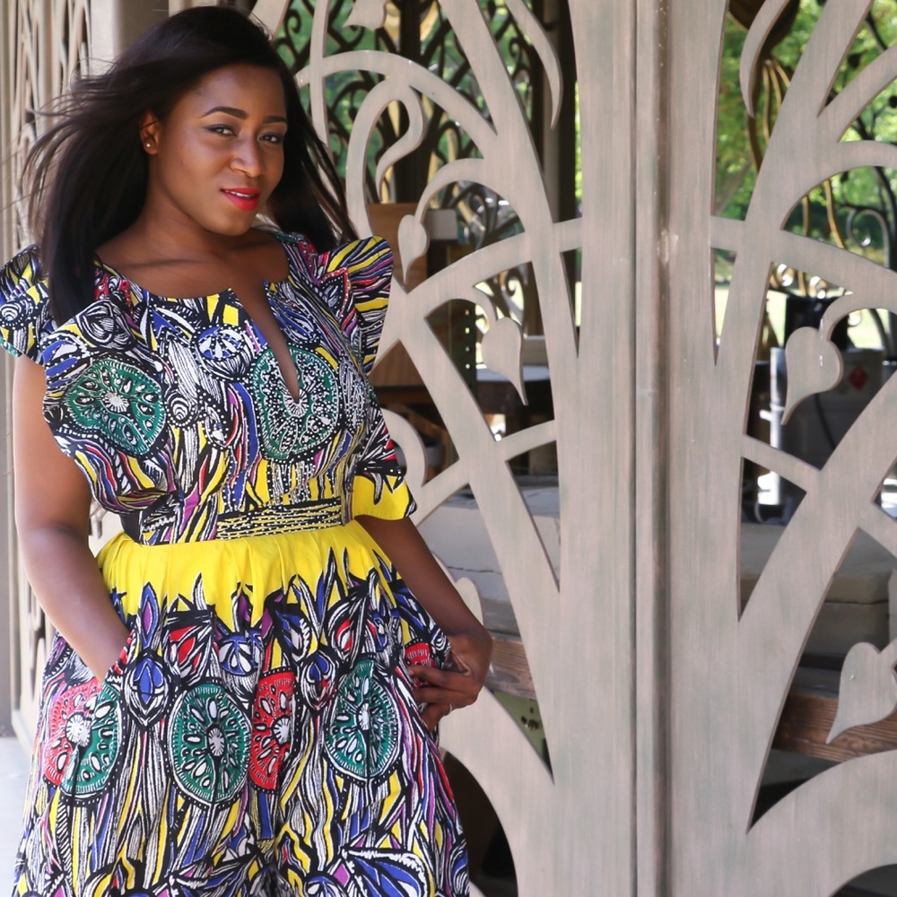 African Print Women’s Palazzo Jumpsuit US 14
