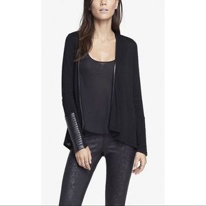Express - Moto Faux-Leather Cardigan - S