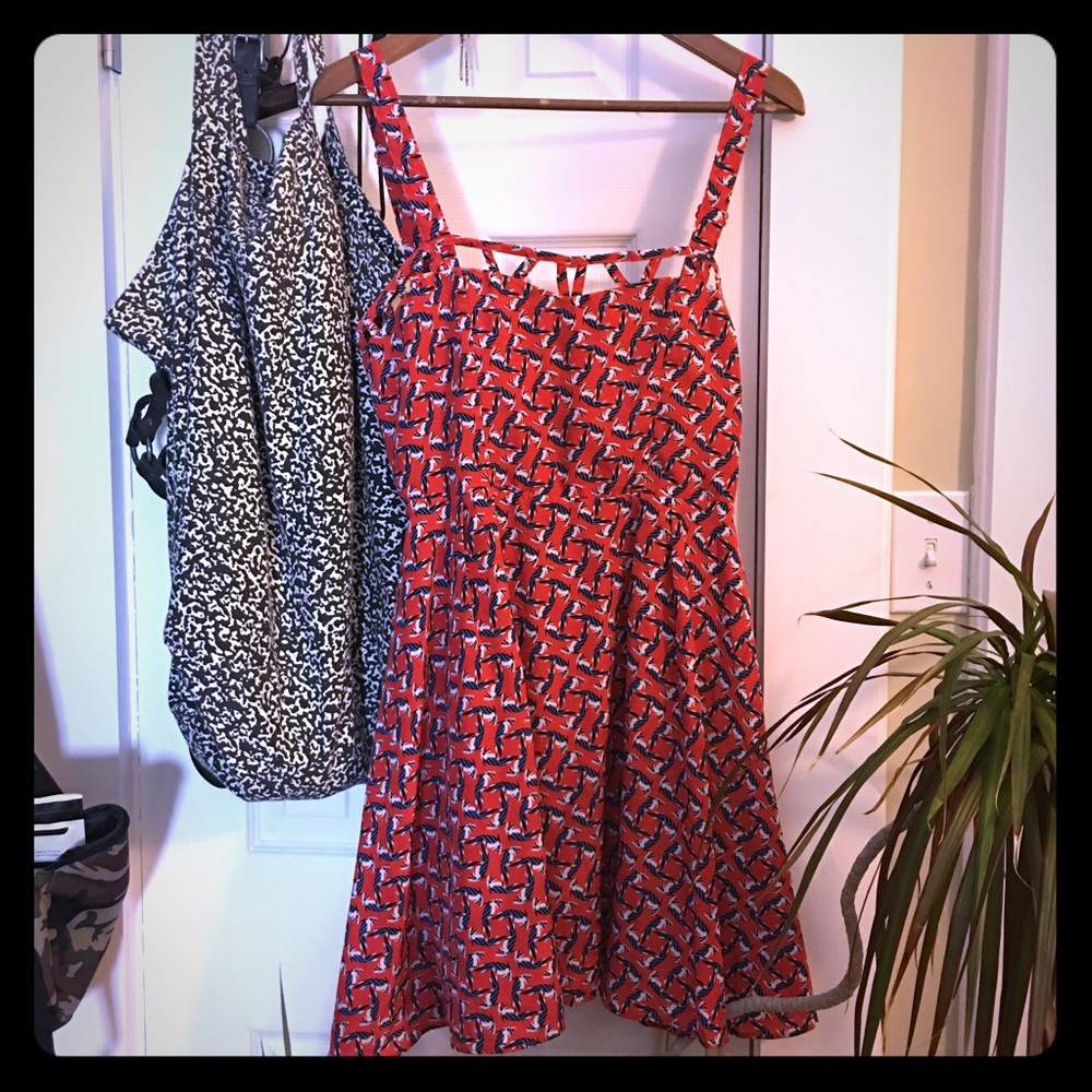 Maude Red White Blue Bird Dress Women’s Medium