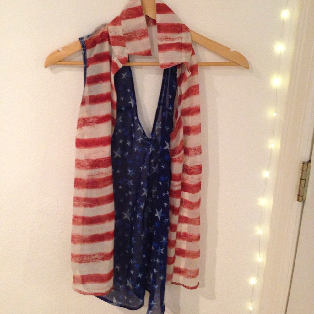 Jessica Simpson flowy sheer tank