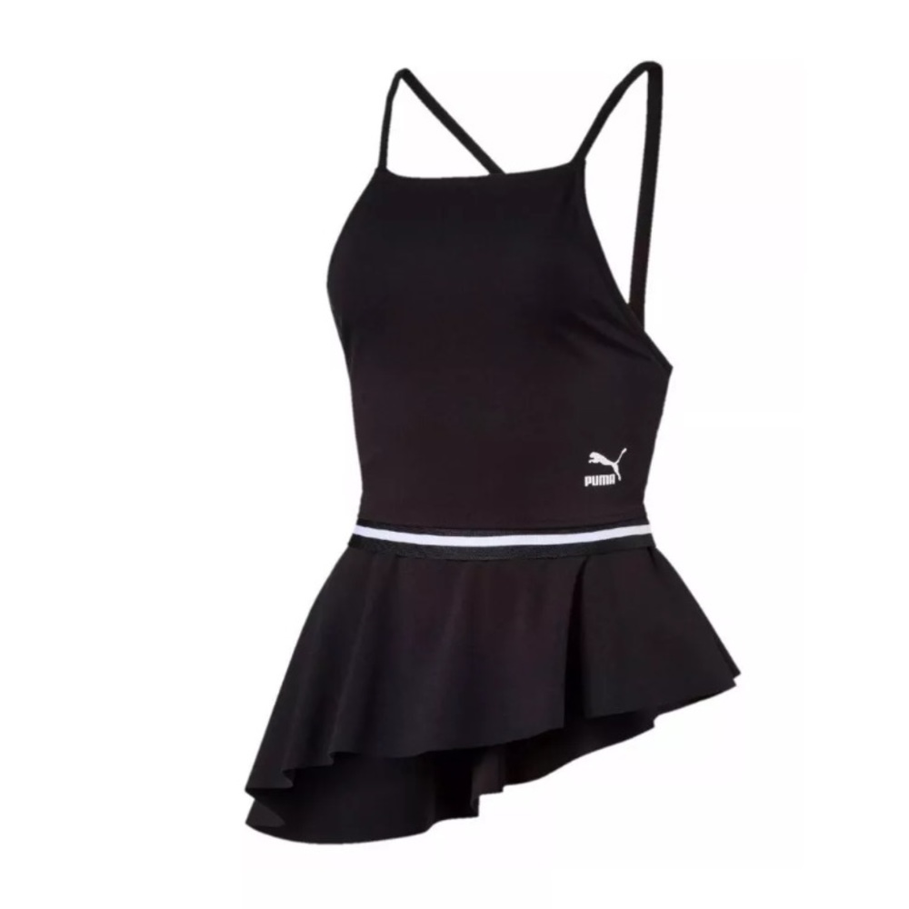 PUMA Xtreme Tight Frilled Black Athletic Top - Picture 3 of 4