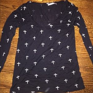 Black long sleeved top