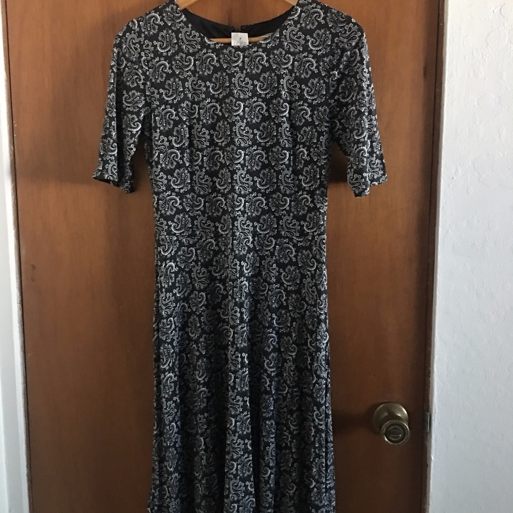 Paisley Short Sleeve Flare Dress