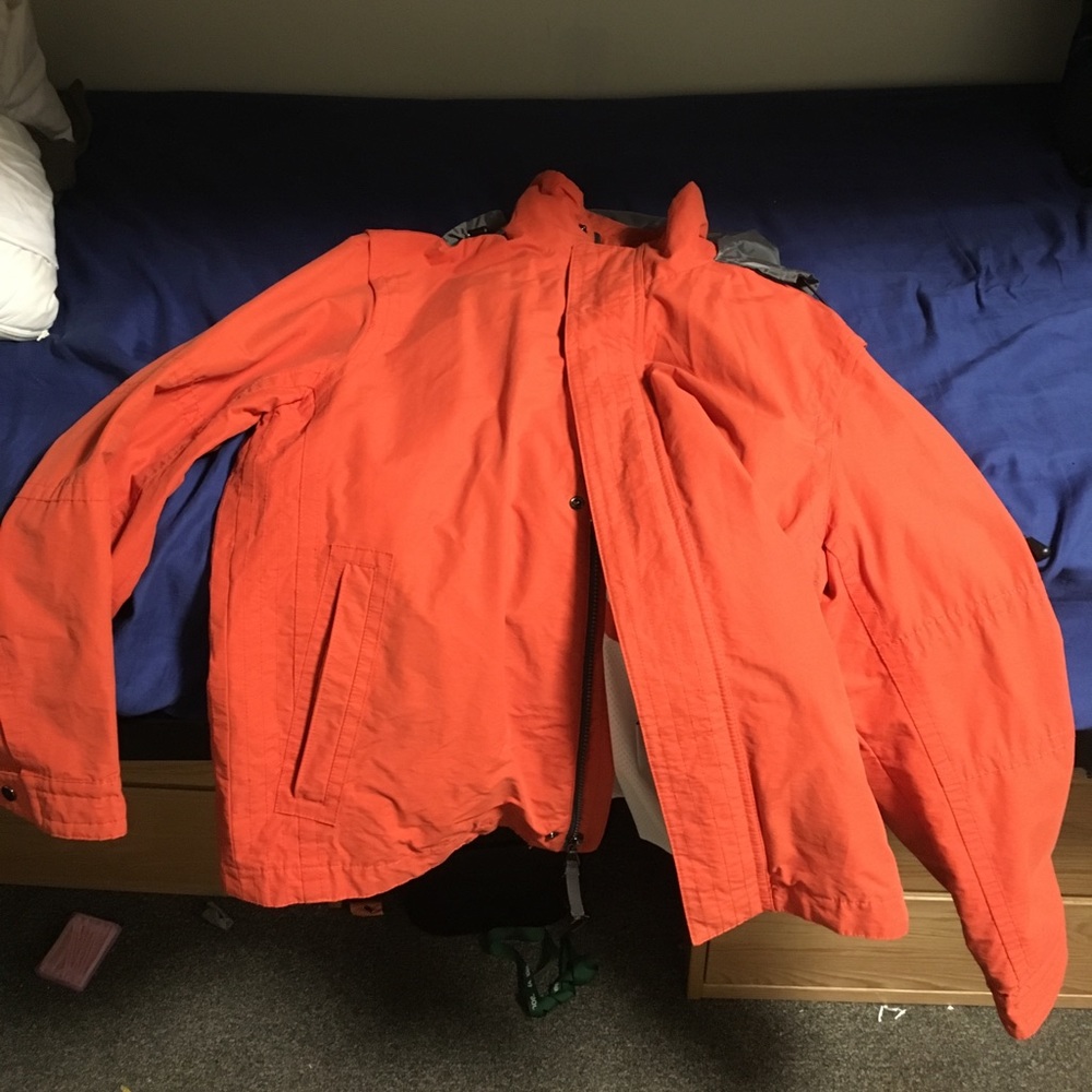 BARNEYS NEW YORK RAINCOAT ORANGE