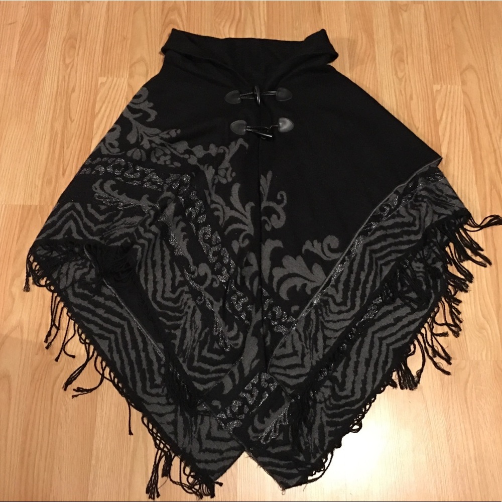 Black and Silver Poncho