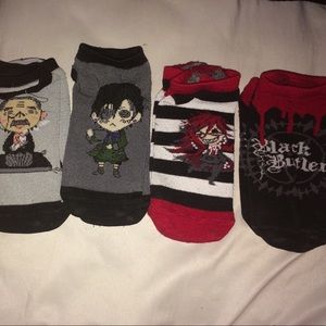 4 Pairs of Black Butler Socks and Knee-High Socks