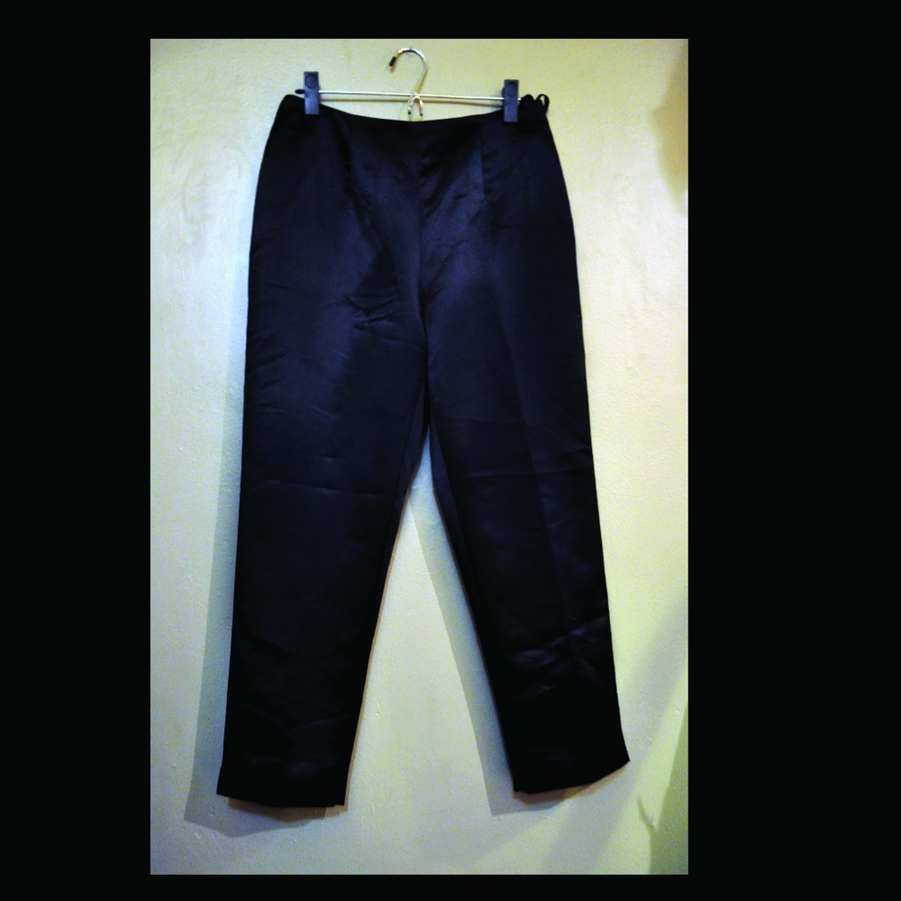 Never Worn! Black Silk Straight Leg Pant