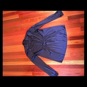 Theory blue silk top