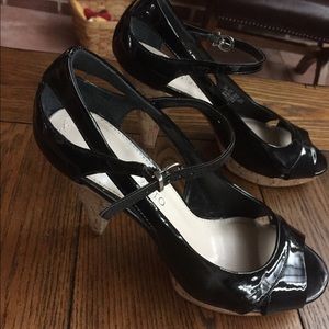 Franco Sarto black patent leather shoes.