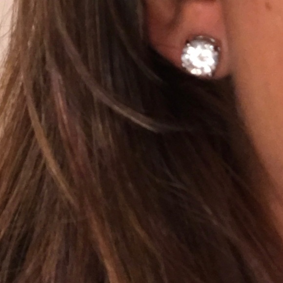 CZ & sterling silver studs - 8mm - Picture 4 of 6