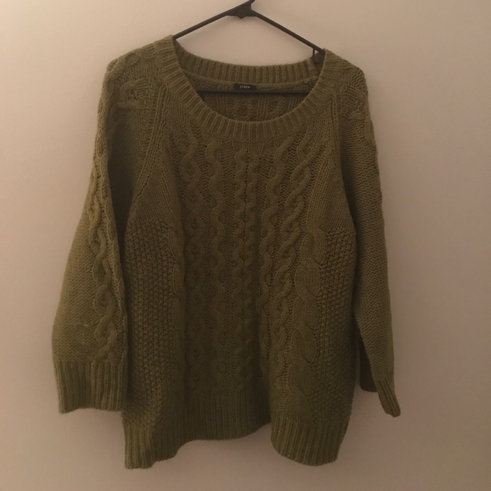 Olive Green Cable Knit Sweater