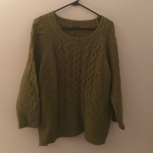 Olive Green Cable Knit Sweater
