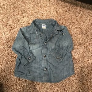 long sleeve jean button up shirt