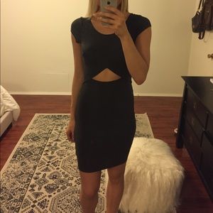 Grey dress with cutout