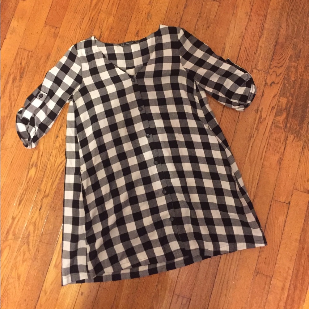 Zara checkered swing dress