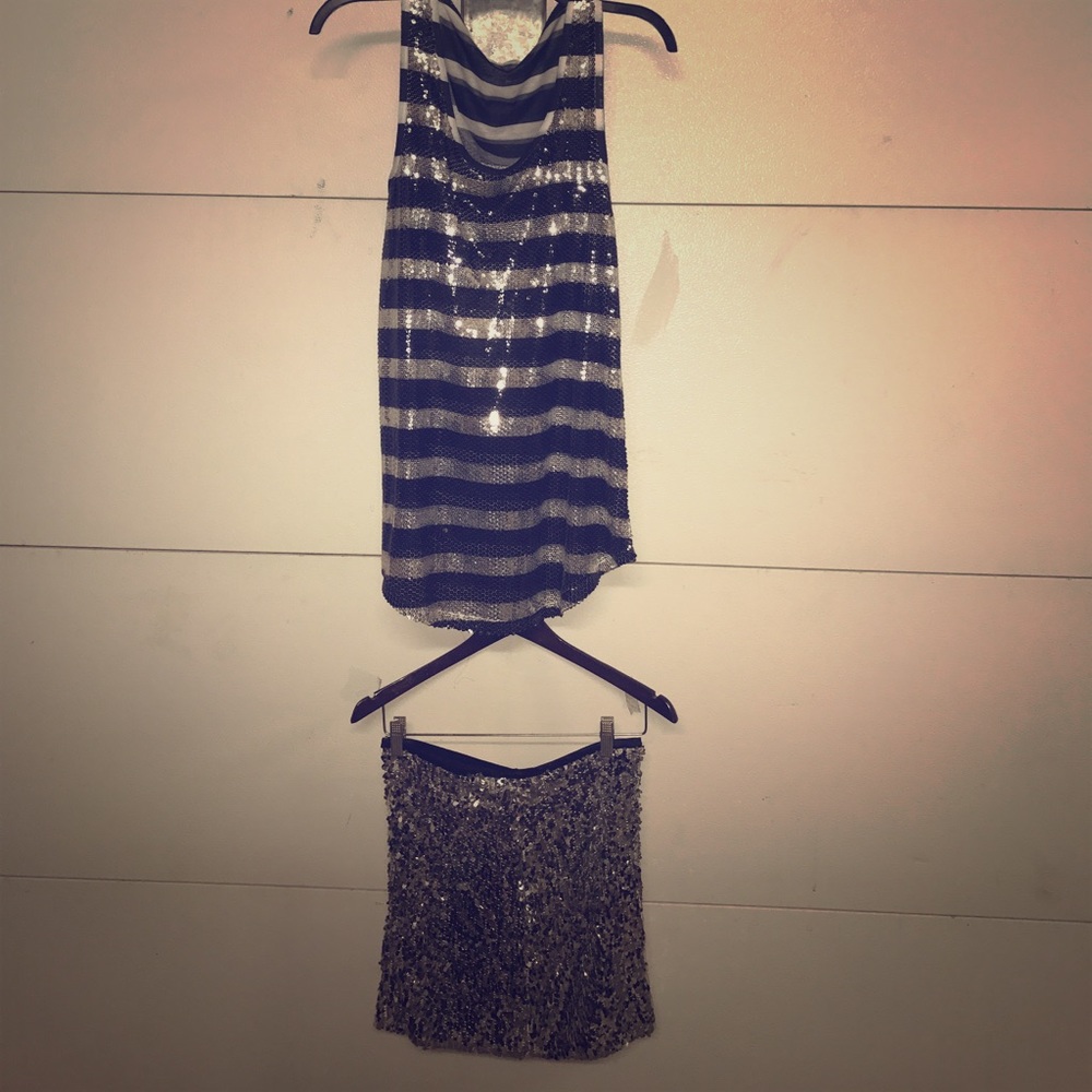 Silence + Noise sequenced skirt and top