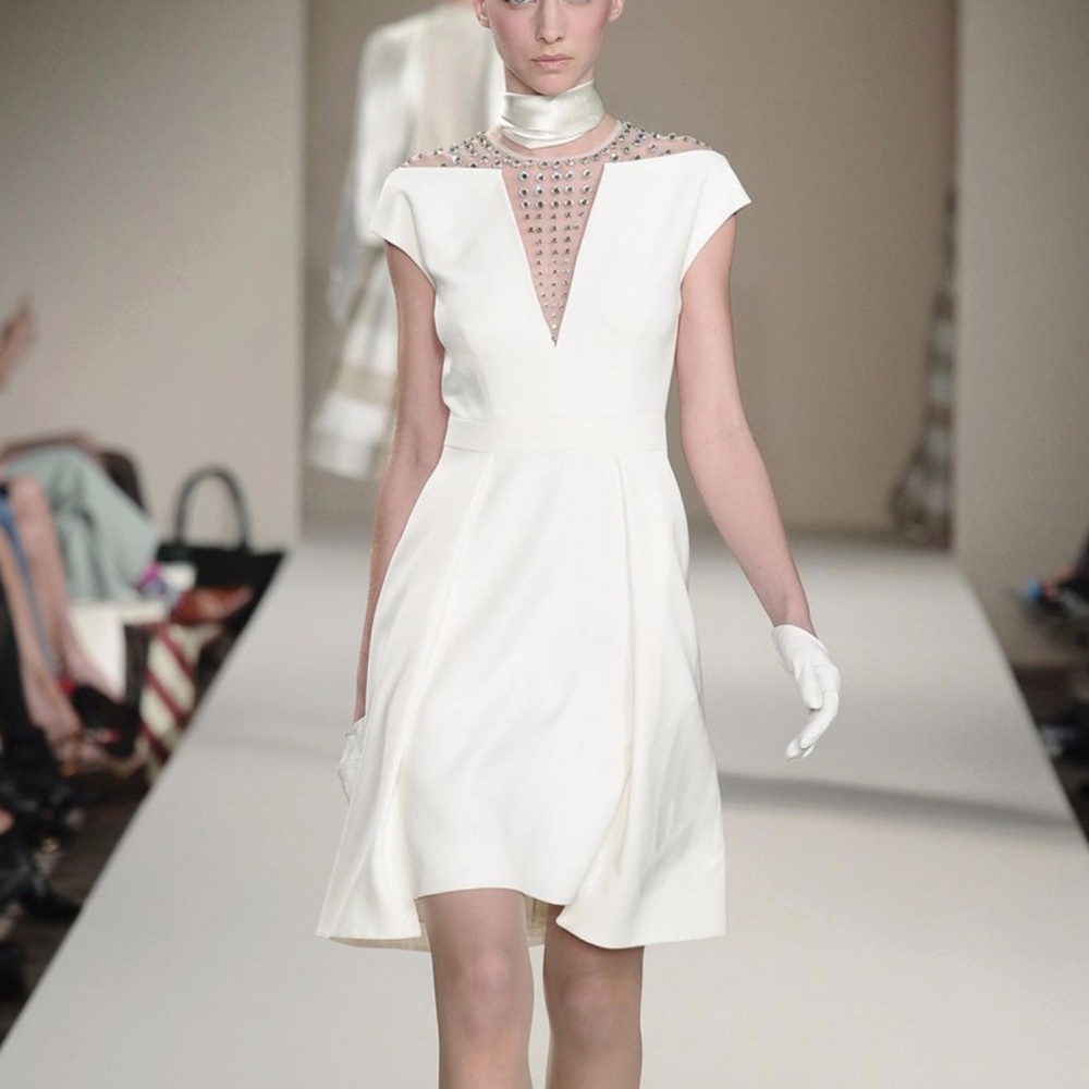 Temperley London White Crystal Stud Dress