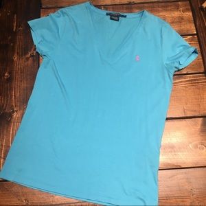 Ralph Lauren Sky Blue V-Neck Tee