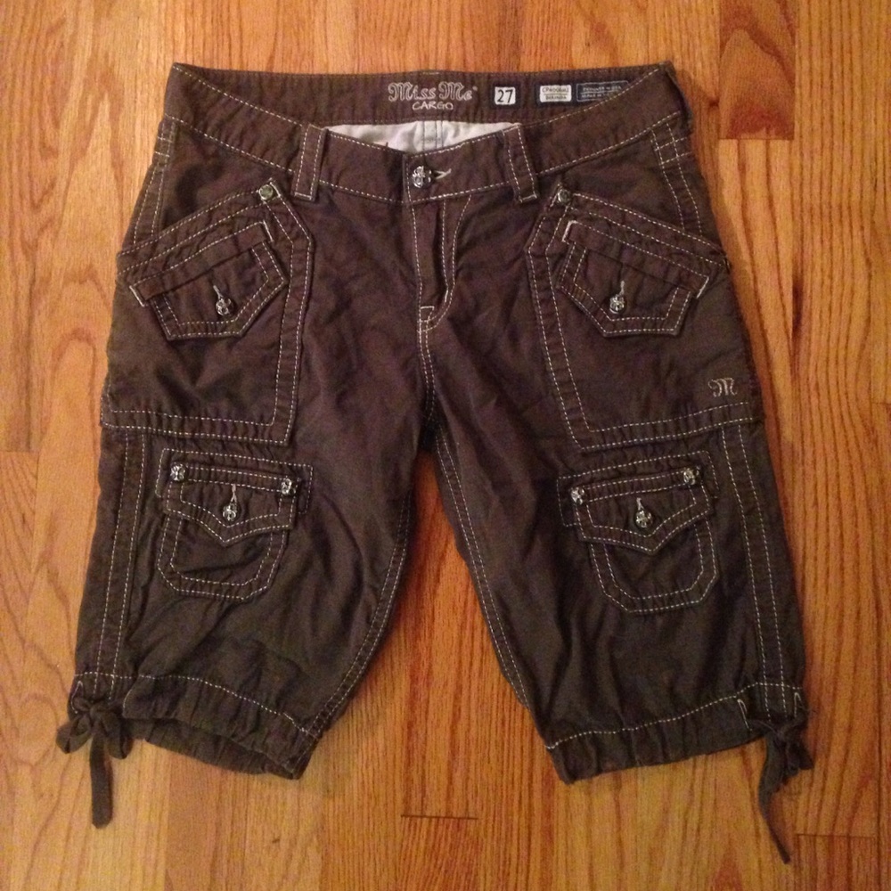 Miss Me cargo Bermuda shorts fleur de lis CP4006M2