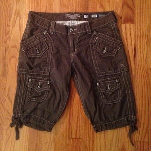 Miss Me cargo Bermuda shorts fleur de lis CP4006M2