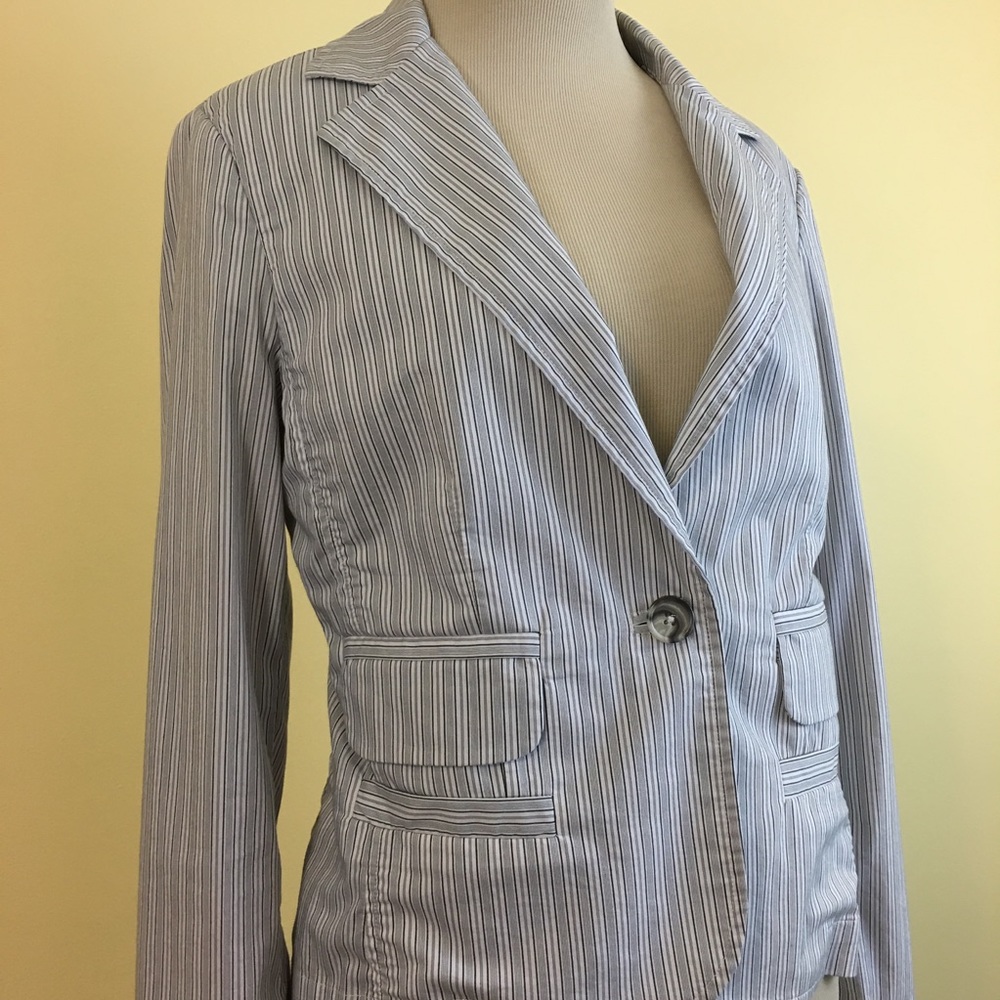 [CAbi] FITTED PINSTRIPE BLAZER JACKET