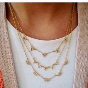 Stella & Dot Pave gold layered necklace