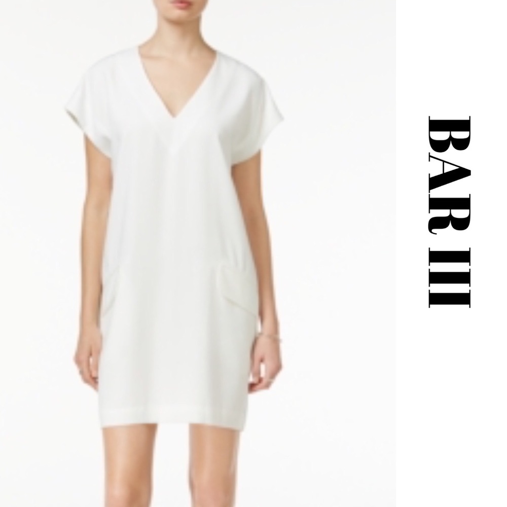 • Bar III • White Tunic Shift Dress Size Small