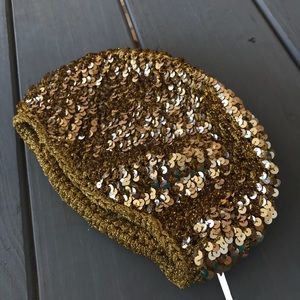 Gold Sequin Ski Cap