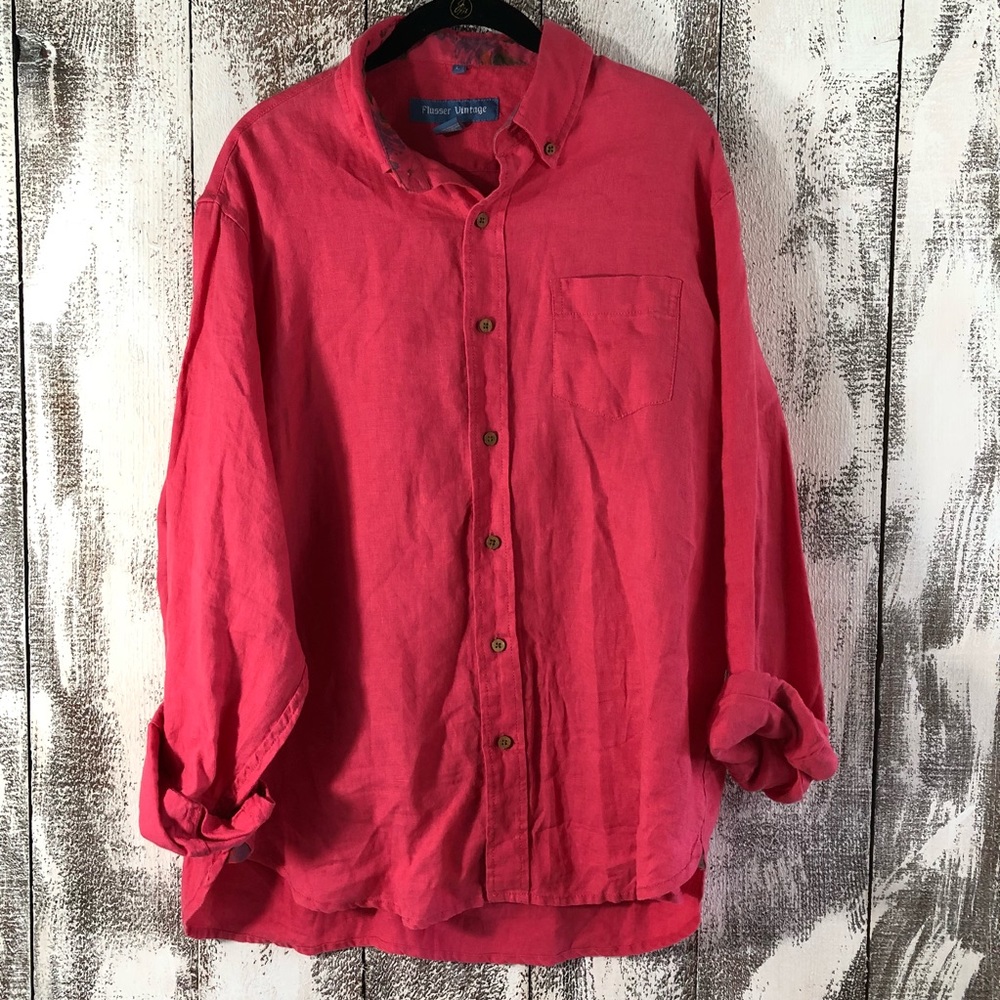 Flusser Vintage Pink Button Up Blouse
