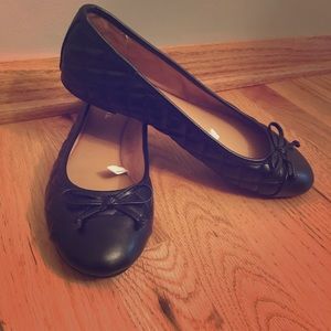 Quilted Black Flats with bow