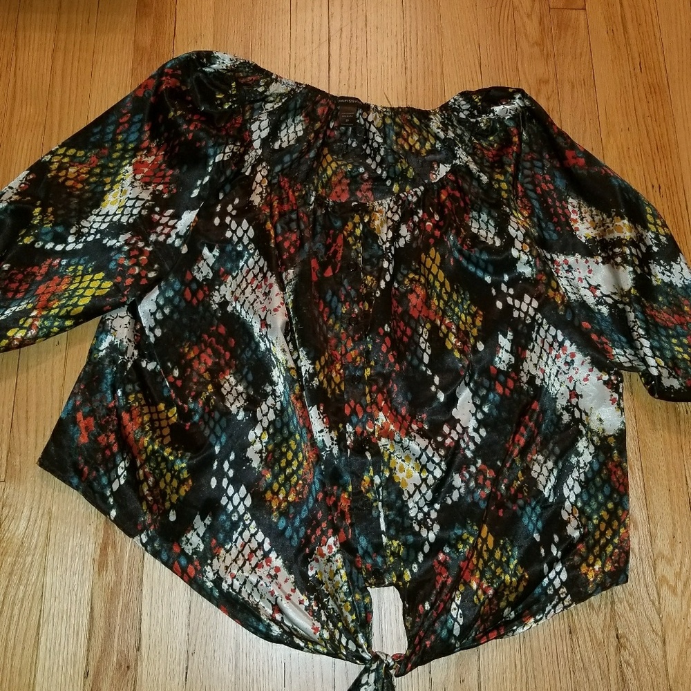 Bottom Tie Multi Colored Blouse