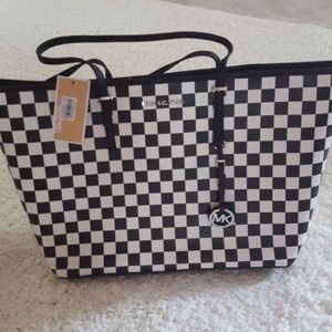 MICHAEL KORHS NWT LARGE CHECKERED TOTE BAG/BAG