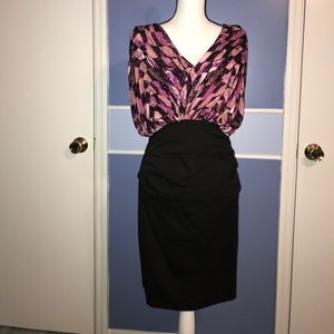 Holiday party pink print dress