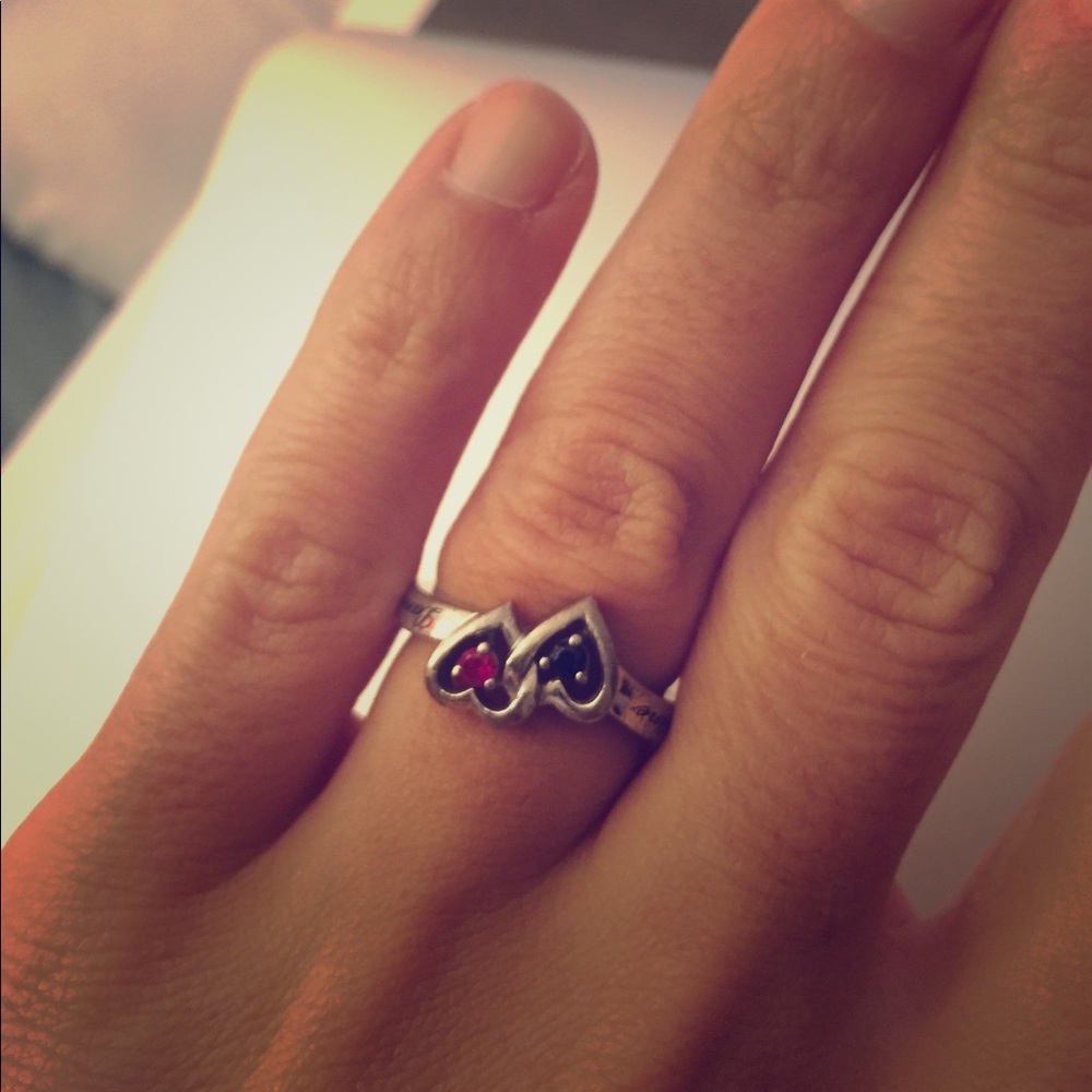 Sterling silver and gemstone ring