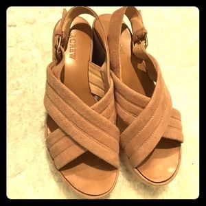 J Crew Suede Platform Sandals