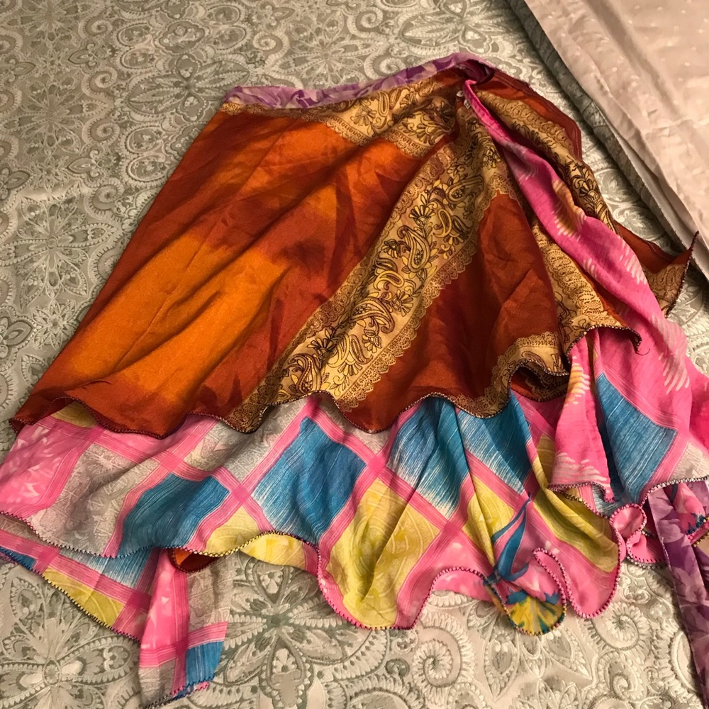 Darn Good Yarn silk sari wrap skirt