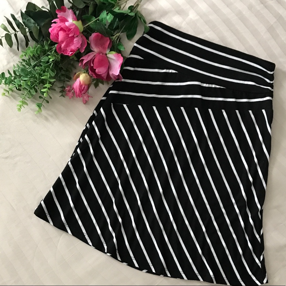 Striped A-line Skirt