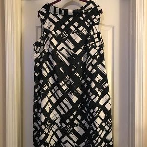 Black and White Cowl Neck Sheath Dress