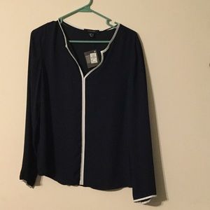 MOVING SALE! Navy & White Blouse