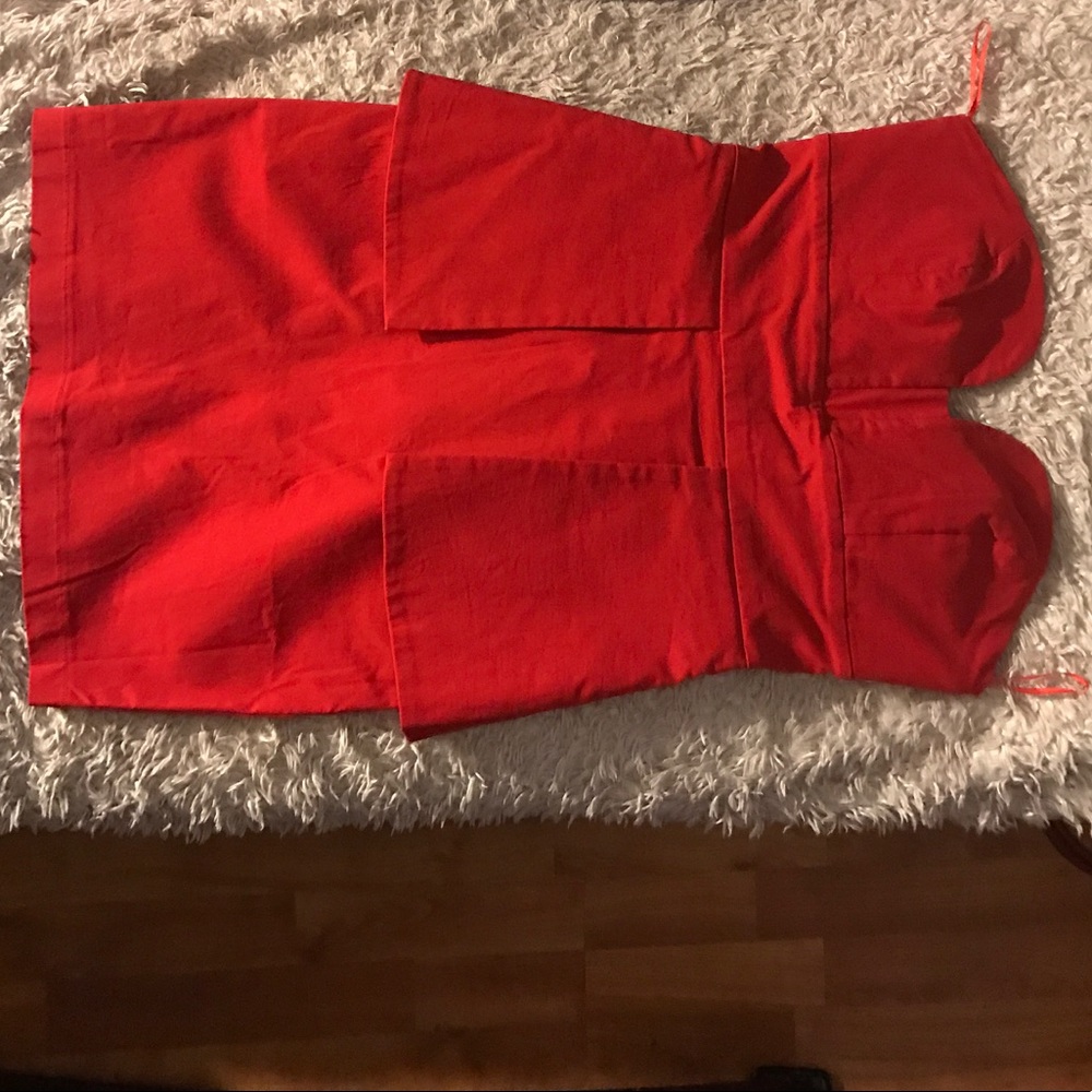 Red peplum dress