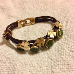 Lucky Brand Leather Clover Bracelet