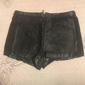 Faux leather shorts