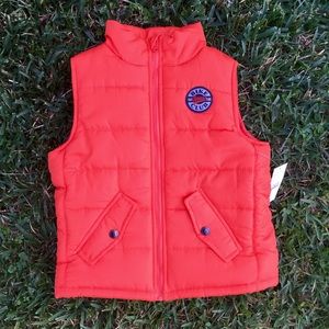 Little Boy Orange Puffer Vest