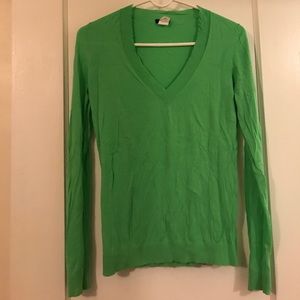 J. Crew green v-neck sweater