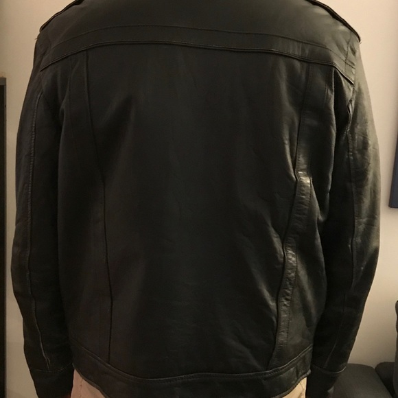 Faux leather aviator like man jacket- size L - Picture 3 of 8