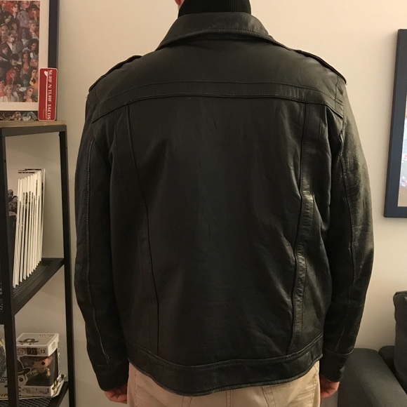 Faux leather aviator like man jacket- size L - Picture 4 of 8