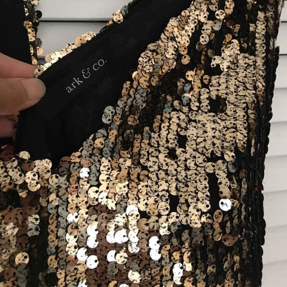 Ark & Co New Years sequin gold mini dress, small - Picture 4 of 6