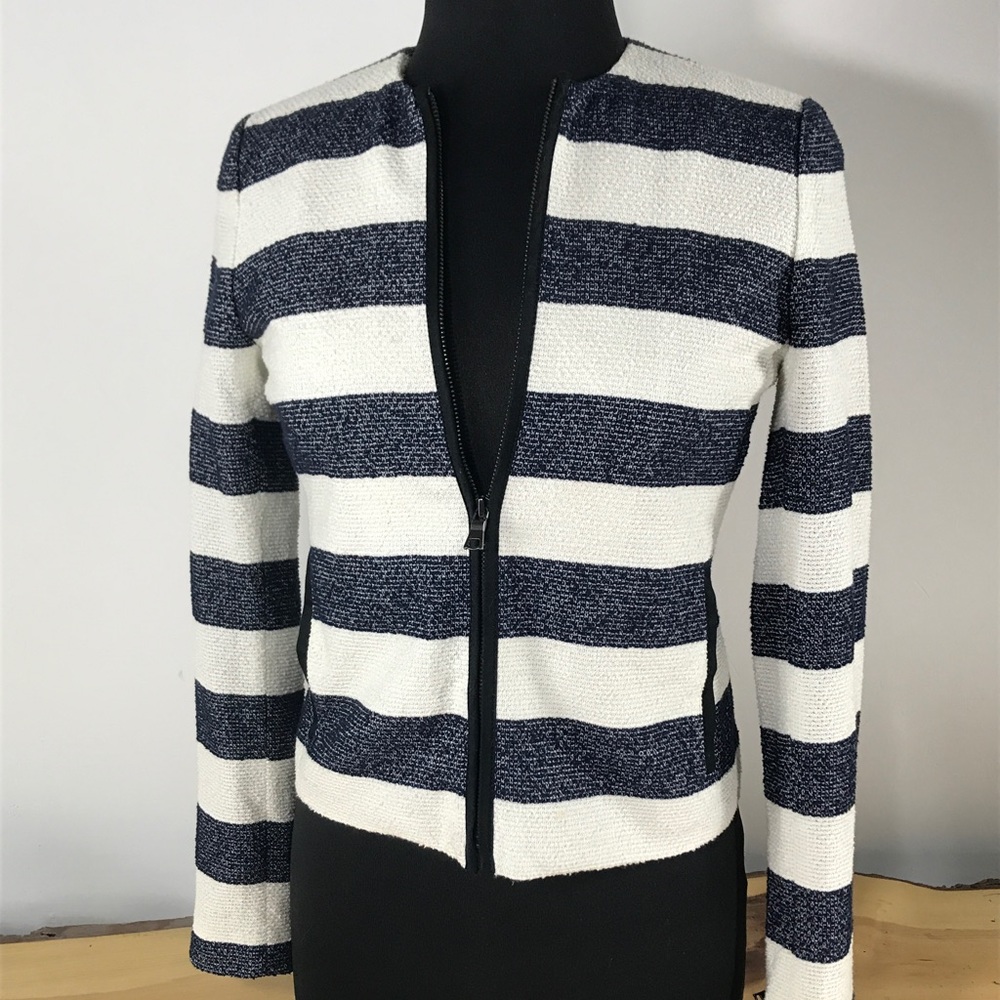 Gap Striped Zip Up Blazer Sz 0