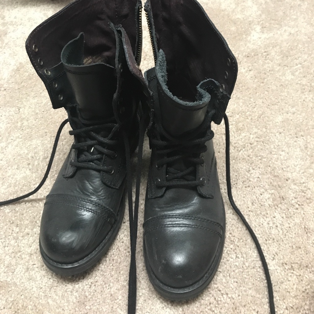 Black Steve Madden Combat Boots