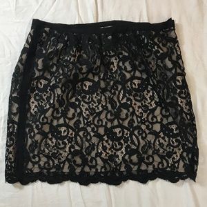 Ann Taylor Black Lace Skirt Size 10